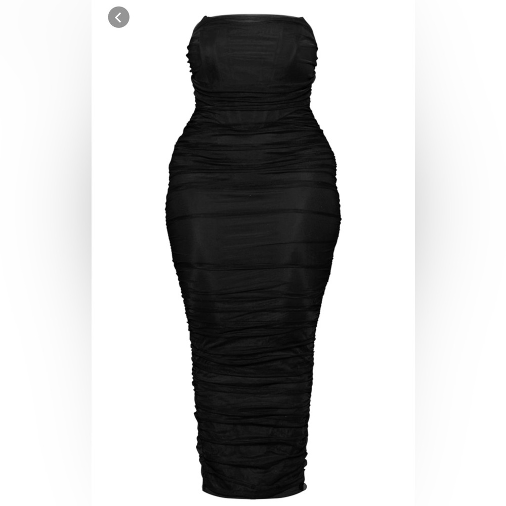 Shape Black Mesh Corset Bandeau Maxi Dress
